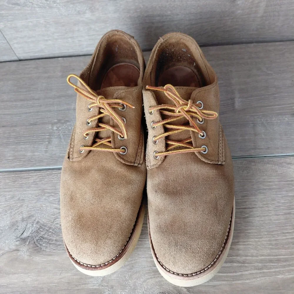 Red Wing 4534 Brown Foreman Hawthorne Suede Muleskinner Oxfords Shoes Mens 10.5